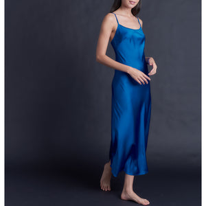 Juno Slip Dress in Tanzanite Silk Charmeuse