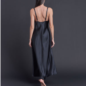 Marlayne Silk Charmeuse Slip in Black