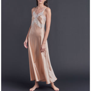 Marlayne Silk Charmeuse Slip in Vintage Blush