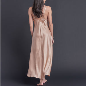 Marlayne Silk Charmeuse Slip in Vintage Blush