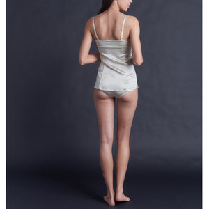 Minerva Camisole in Pearl Stretch Silk Charmeuse