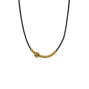 A Gold Tube + Bali Bead Necklace