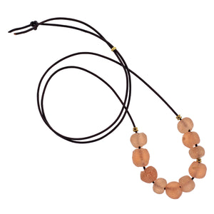 A Recycled Glass Bead Necklace in Blush