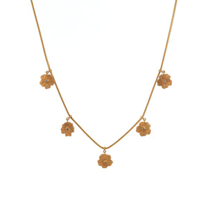 A Rose Gold Poppy Flower Charm Necklace