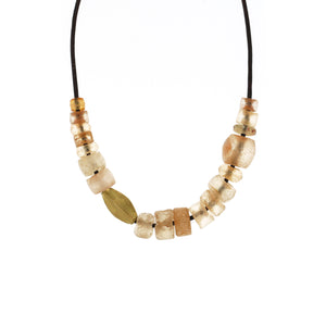 An Earth-Toned Vintage Glass Beaded Necklace