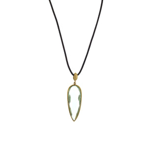 A Double Faceted Prasiolite Pendant