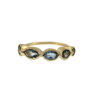 A Five Stone Aquamarine Ring