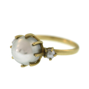 A Classic Triple Keshi Pearl Ring