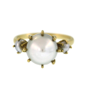 A Classic Triple Keshi Pearl Ring