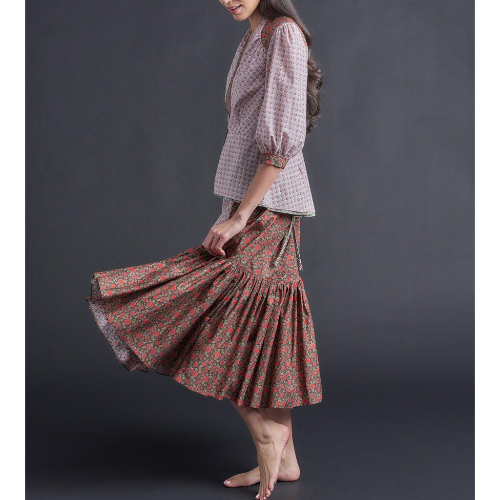 Brigitte Ruffle Skirt in Synchronize Liberty Print Floral