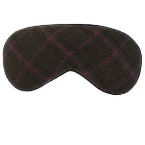 Hypnos Sleep Mask in Charcoal + Purple Plaid Cashmere