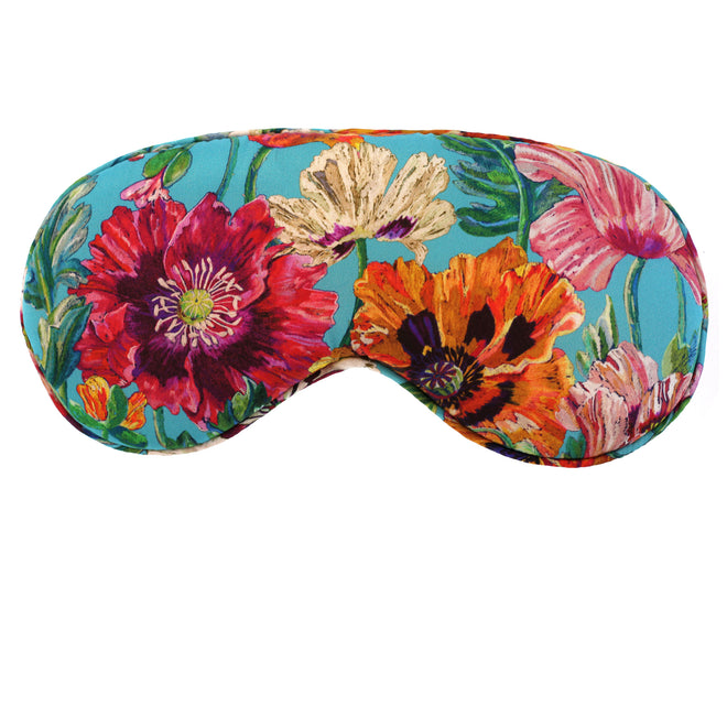 Hypnos Sleep Mask in Turquoise Poppy Liberty Print