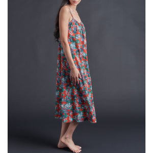 Thea Slip dress in Osterly Red Liberty Print Cotton Tana Lawn