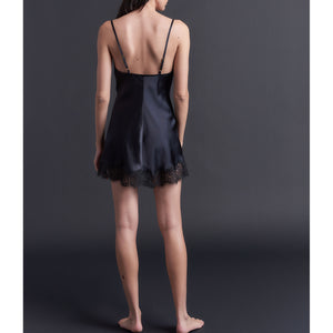 Venus Slip in Black Silk Charmeuse