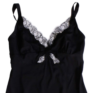 Laetitia Slip in Black Stretch Silk Charmeuse