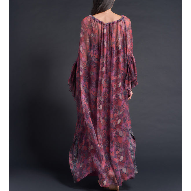 Alba Caftan in Liberty Crinkle Chiffon - Midnight