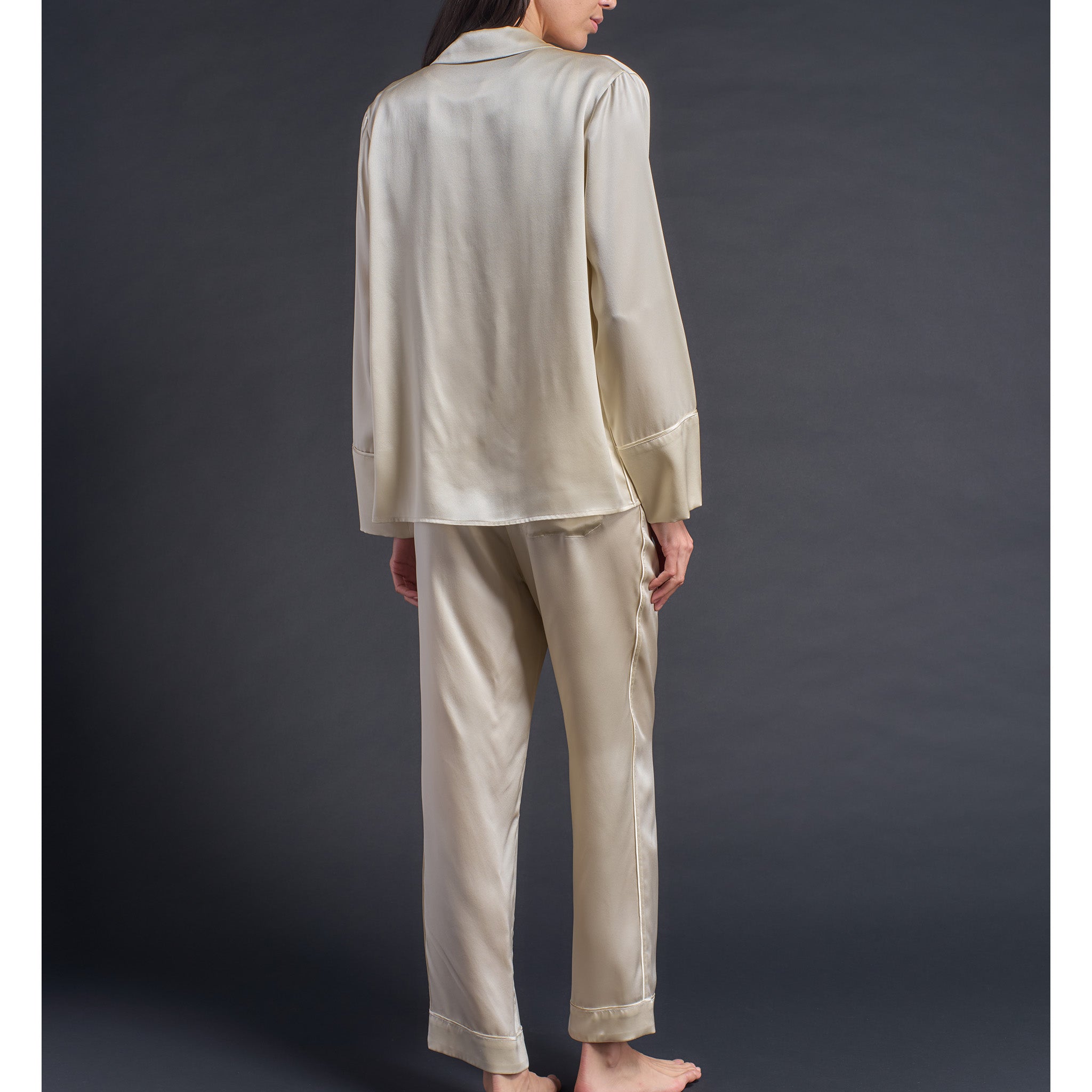 Annabel Pajama Top in Topaz Silk Charmeuse