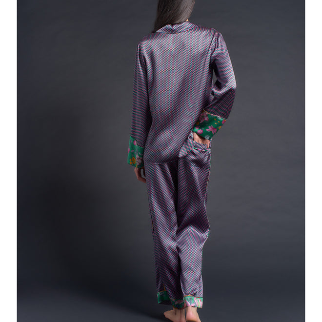 Serena Pajama Pant in Pink Woodstock Liberty Print Silk Charmeuse