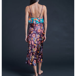 Anniversary Slip Dress in Silk Satin Liberty Print - Jessica's Picnic