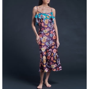 Anniversary Slip Dress in Silk Satin Liberty Print - Jessica's Picnic
