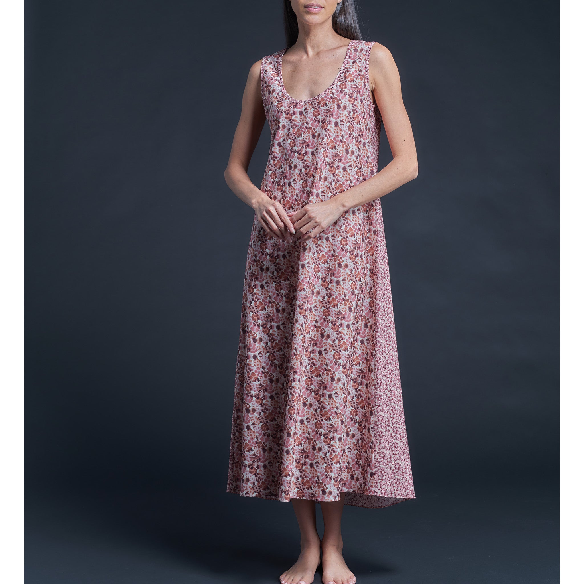 Ariadne Dress in Pink Wilderness Liberty Print Cotton Tana Lawn