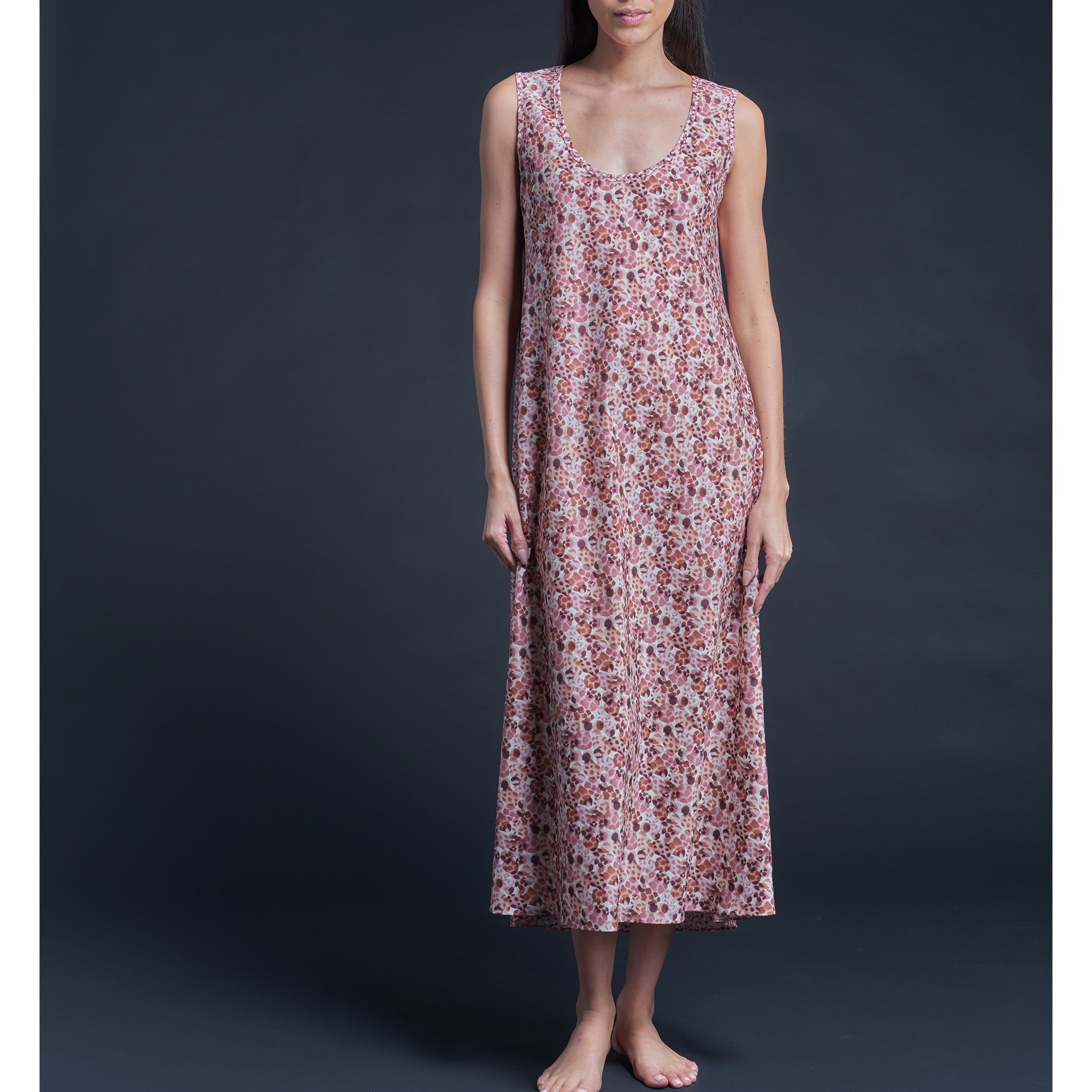 Ariadne Dress in Pink Wilderness Liberty Print Cotton Tana Lawn