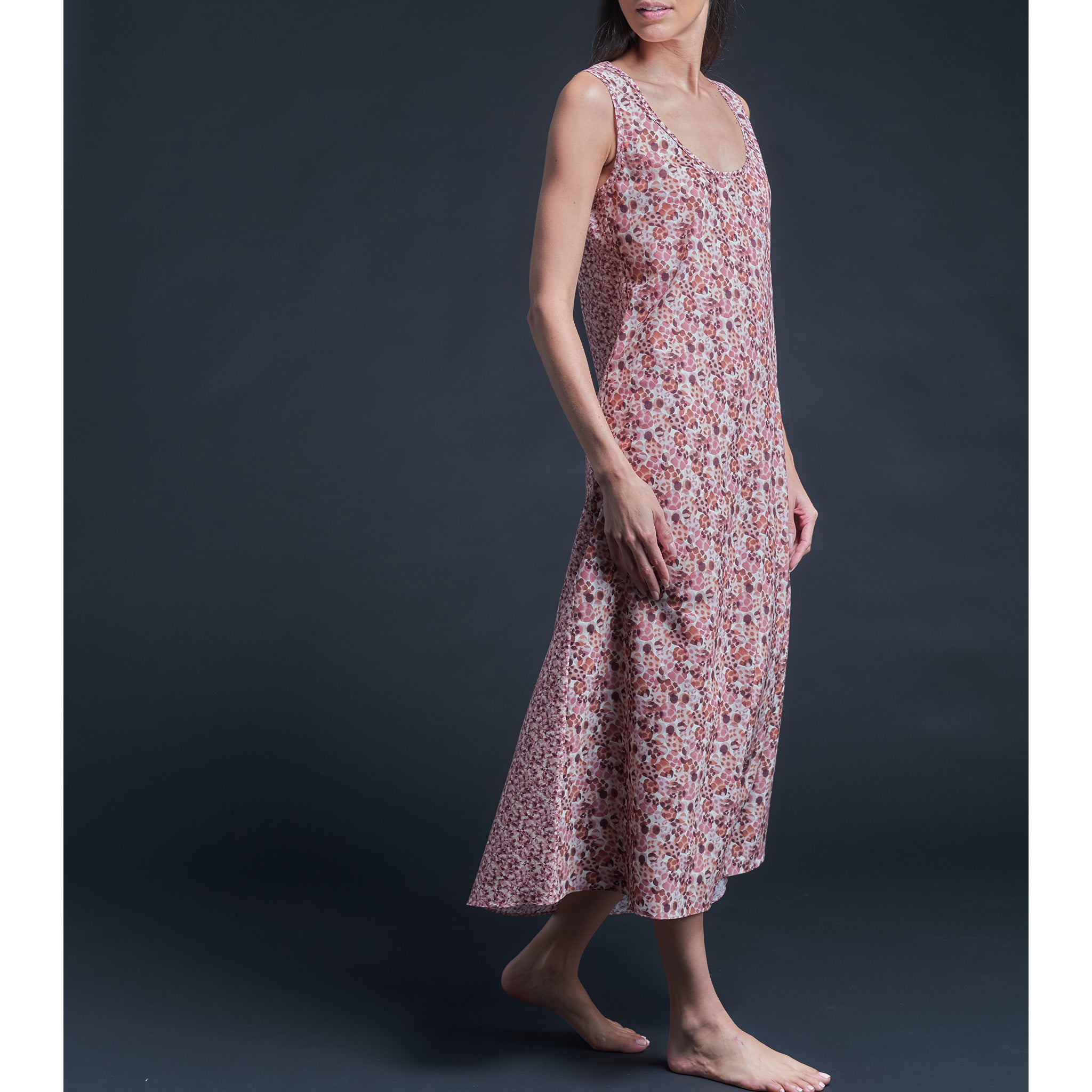 Ariadne Dress in Pink Wilderness Liberty Print Cotton Tana Lawn