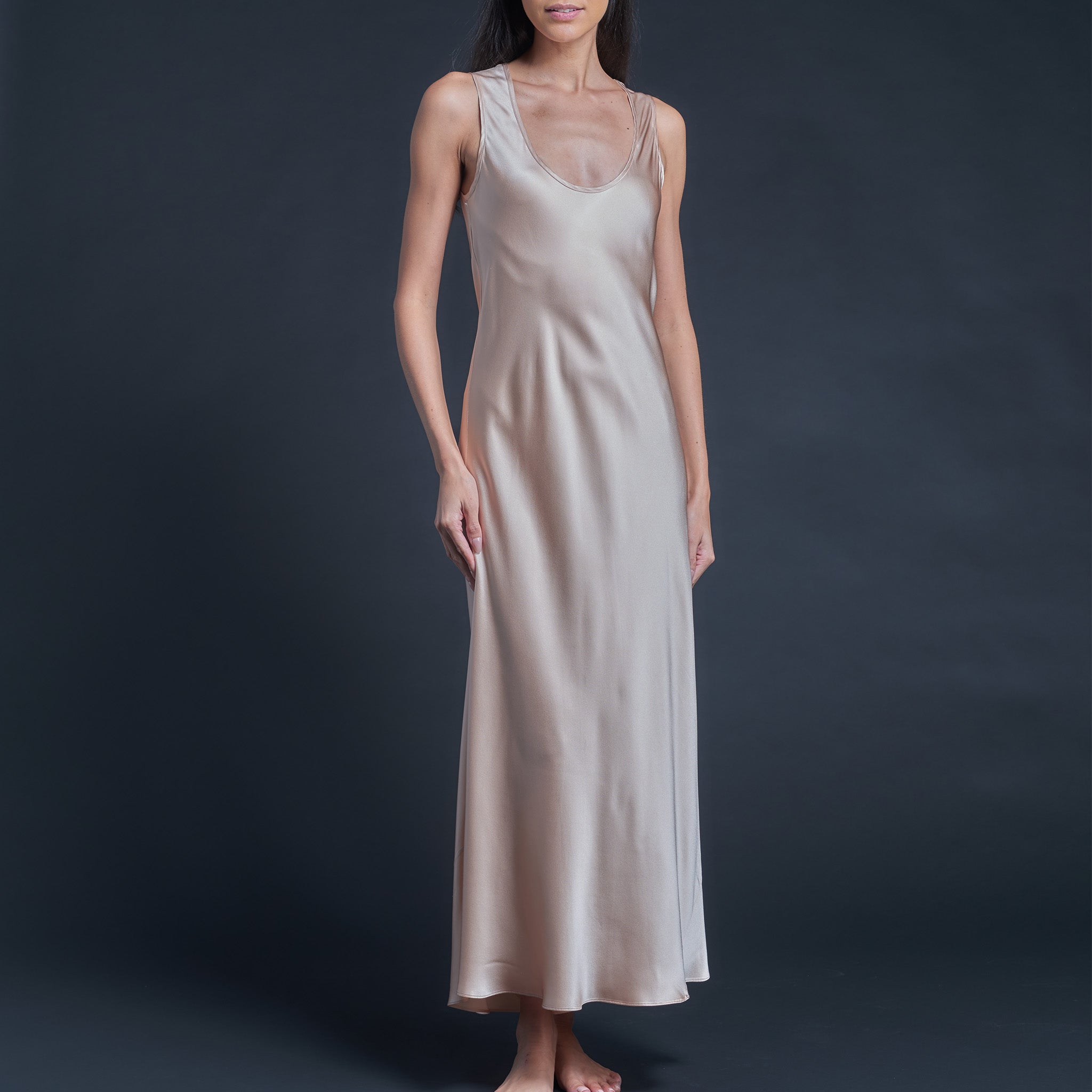 Ariadne Bias Cut Slip Dress in Blush Silk Charmeuse – LFrank
