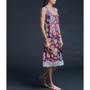Kali Half Slip in Jessica’s Picnic Liberty Print Silk Charmeuse with Lace