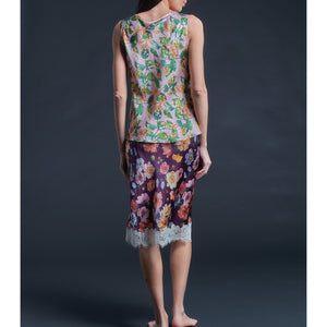 Kali Half Slip in Jessica’s Picnic Liberty Print Silk Charmeuse with Lace