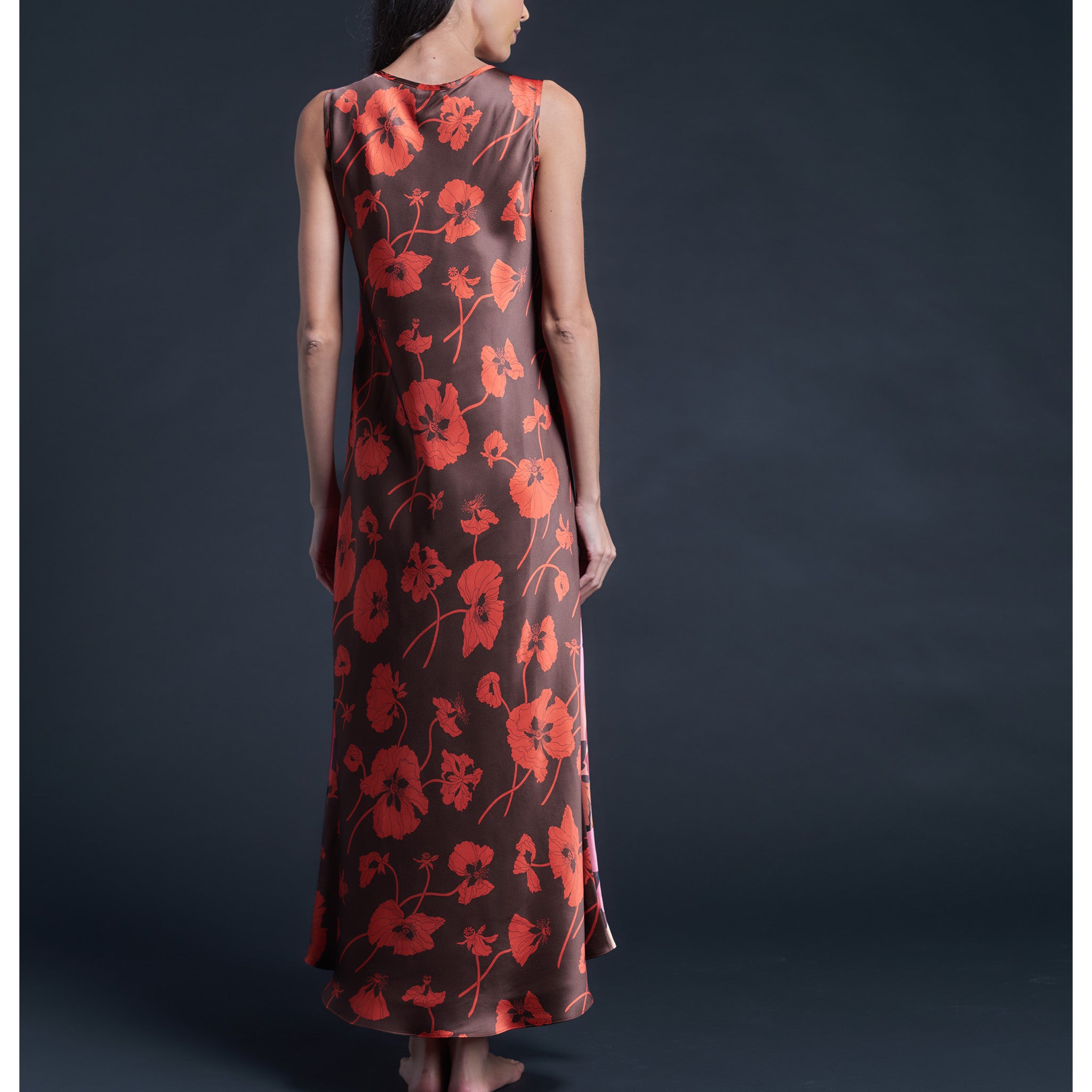 Ariadne Bias Cut Slip Dress in Marina's Tea Garden Liberty Print Silk Charmeuse