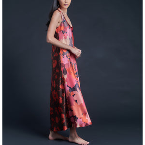 Ariadne Bias Cut Slip Dress in Marina's Tea Garden Liberty Print Silk Charmeuse