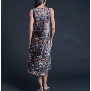 Ariadne Bias Cut Midi Slip Dress in Liberty Print Silk Charmeuse