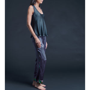 Ariadne Bias Cut Shell in Black Silk Organza