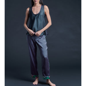 Ariadne Bias Cut Shell in Black Silk Organza
