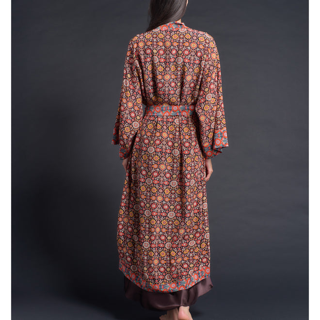 Asteria Kimono Robe in Cecil Liberty of London Print Silk Crepe De Chine