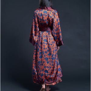Asteria Kimono Robe in Poppy Dawn Liberty of London Print Silk Charmeuse