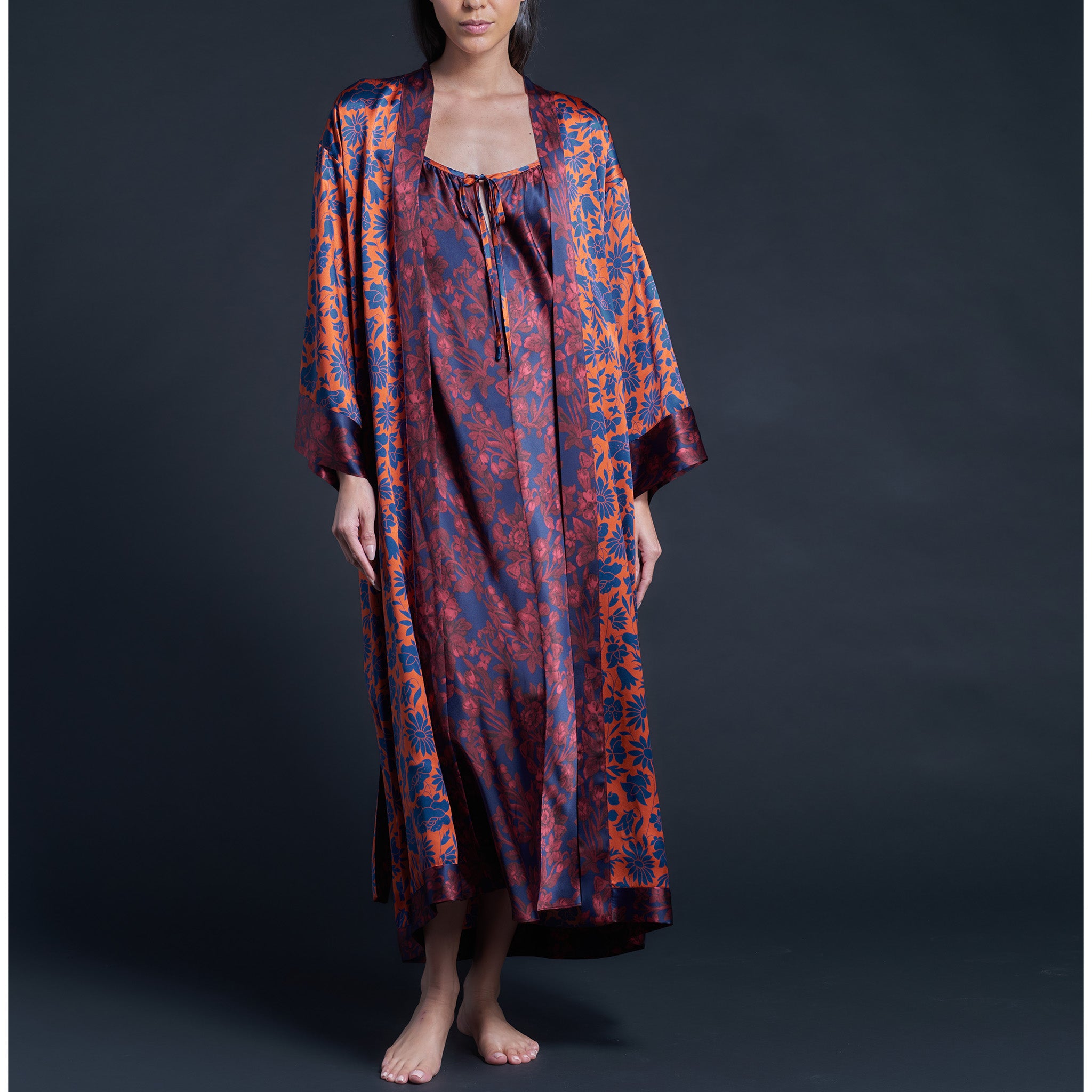 Thea Paneled Slip Dress in Hestia Liberty Print Silk Satin
