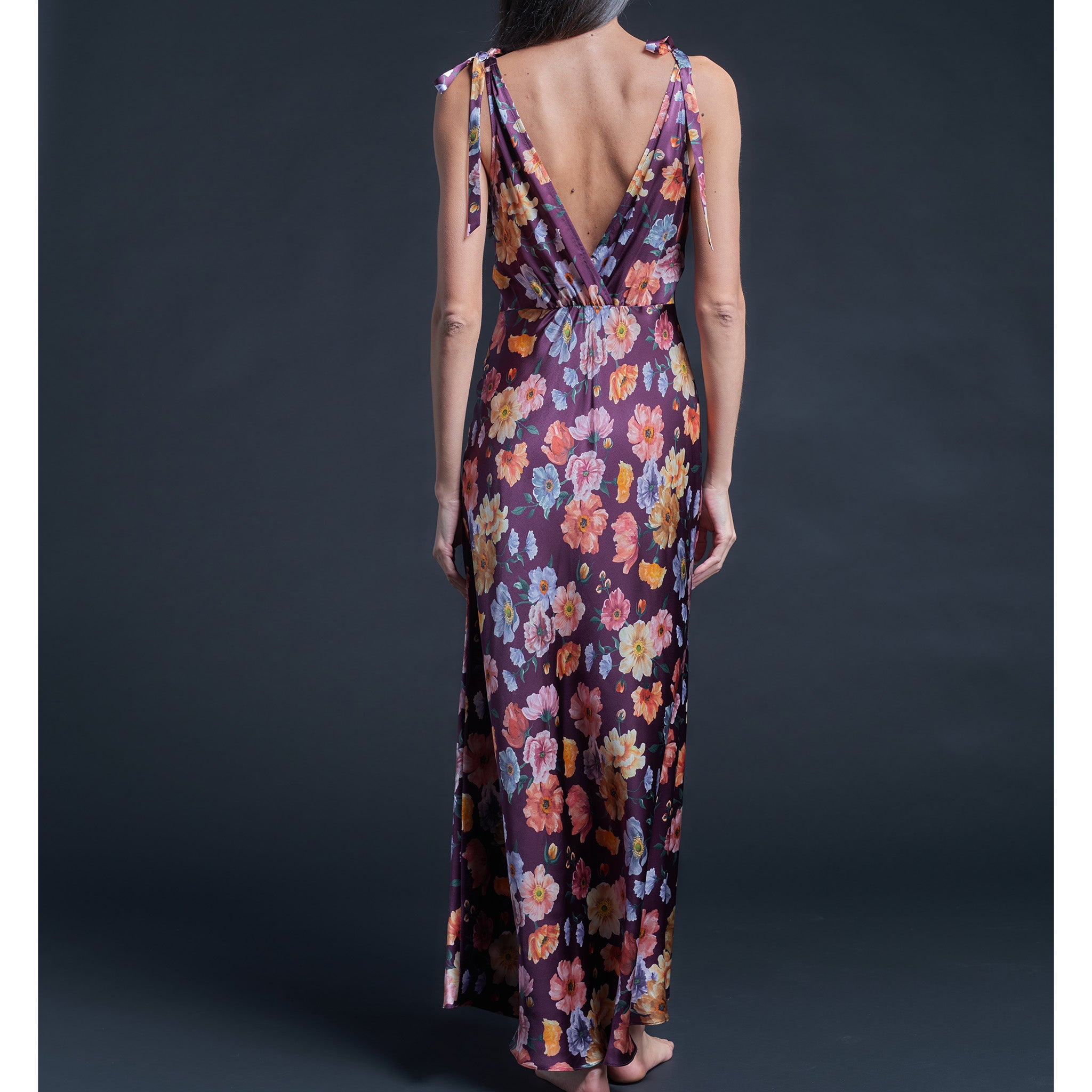 Ava Jessica’s Picnic Liberty Print Silk Satin Slip Dress