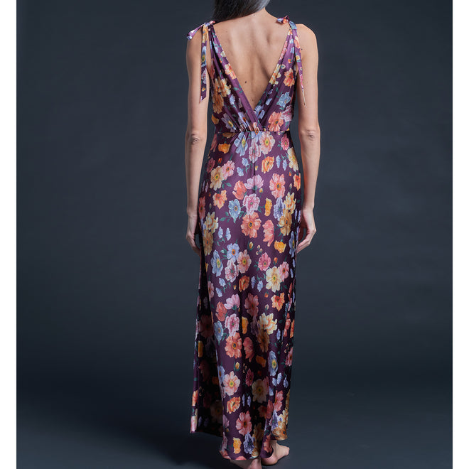 Ava Jessica’s Picnic Liberty Print Silk Satin Slip Dress