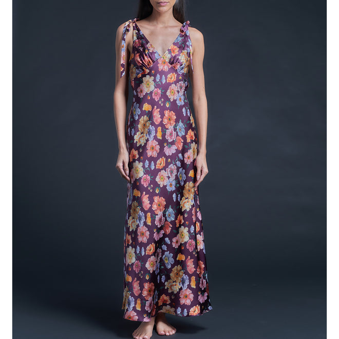 Ava Jessica’s Picnic Liberty Print Silk Satin Slip Dress