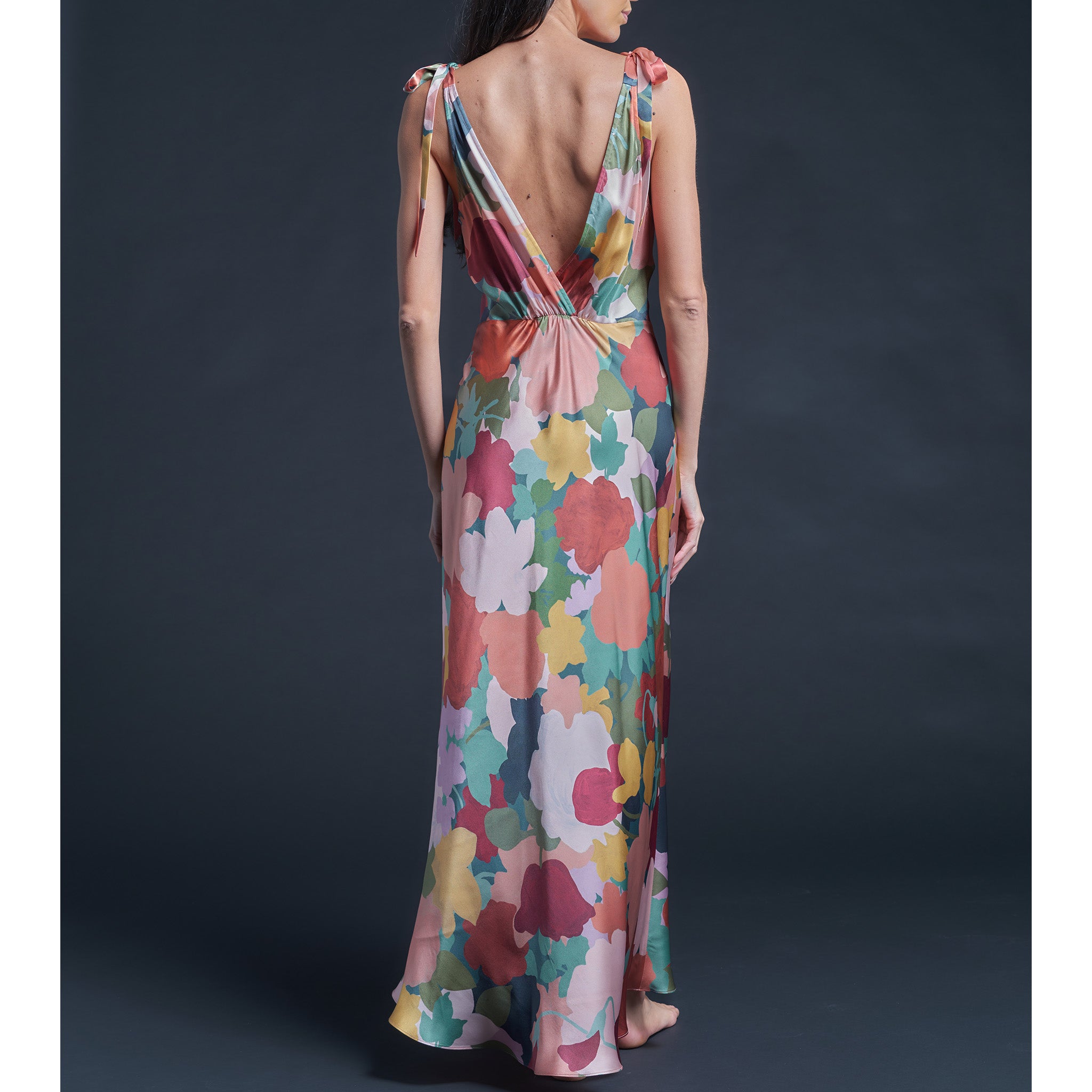Ava Marina's Tea Garden Blush Liberty Print Silk Satin Slip Dress