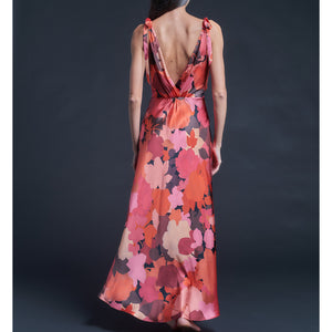 Ava Garnet Marina's Tea Garden Liberty Print Silk Satin Slip Dress