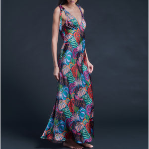 Ava Natasha Cloverdale Liberty Print Silk Charmeuse Slip Dress