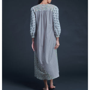 Long Bast Sleep Shirt in Combination Liberty Cotton Tana Lawn - Zachary