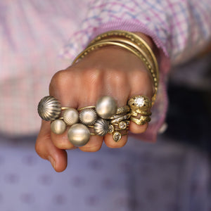 The Melon Orb Ring in Sterling Silver and Gold