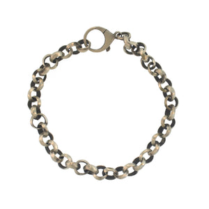 A Bent Bead Loop Bracelet in Oxidized Sterling Silver