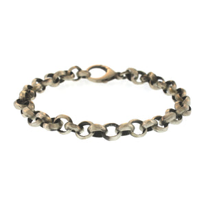 A Bent Bead Loop Bracelet in Oxidized Sterling Silver