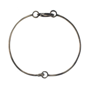 A Double Hinged Bangle in Oxidized Sterling Silver