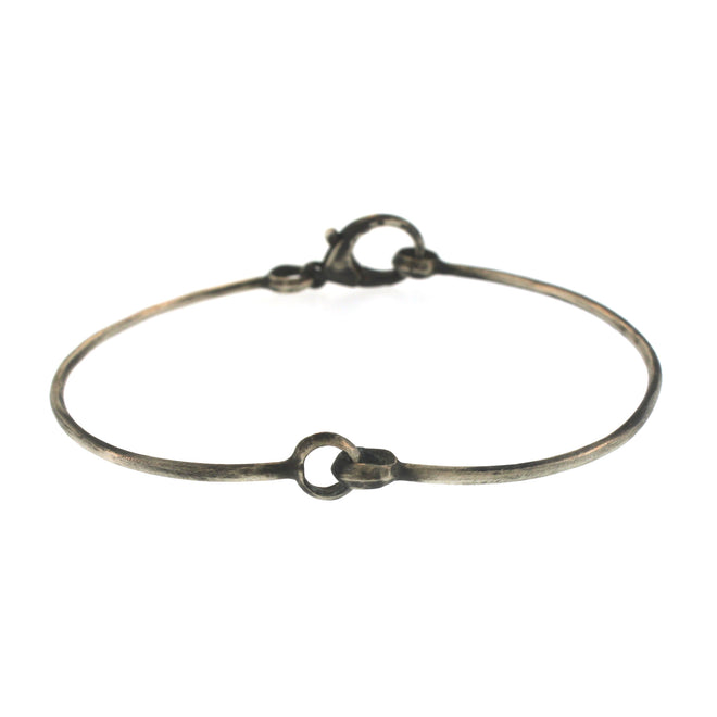 A Double Hinged Bangle in Oxidized Sterling Silver
